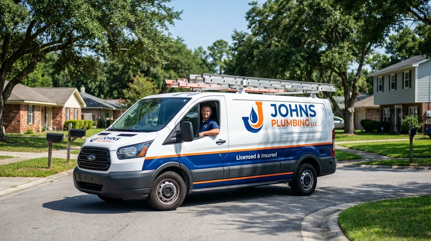 Johns Plumbing LLC service van in Coplay, PA